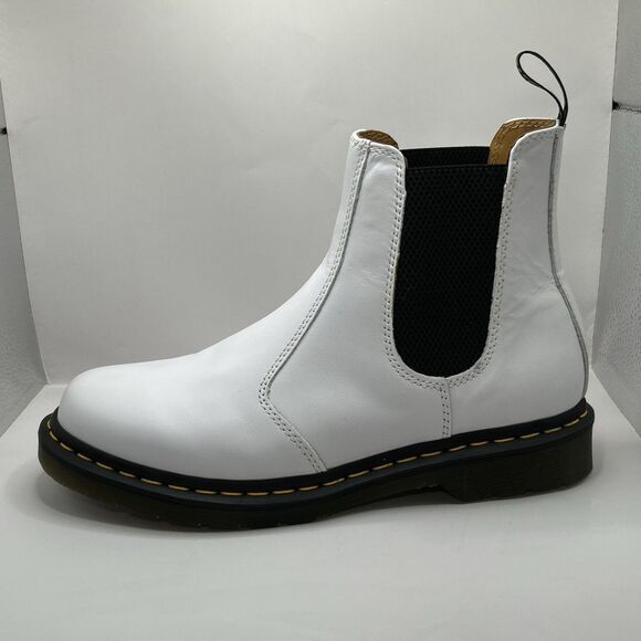 Dr. Martens 2976 Chelsea Boots White Smooth Leather Women’s 11 STORE MODEL - Picture 7 of 16